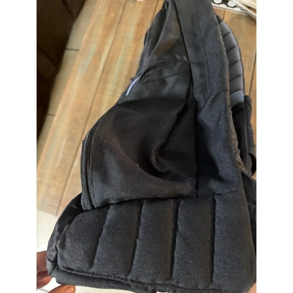 Vintage Nike Black Grey Padded Laptop Backpack Mesh Bungee RN 56323